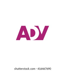ADV Logo. Vector Graphic Branding Letter Element. White Background
