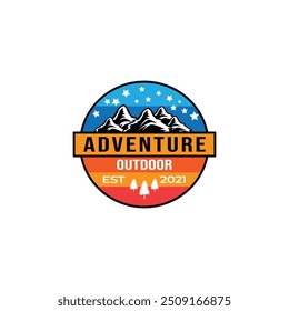 ADVAENTURE OUTDOOR VINTAGE BADGE LOGO  DESIGN