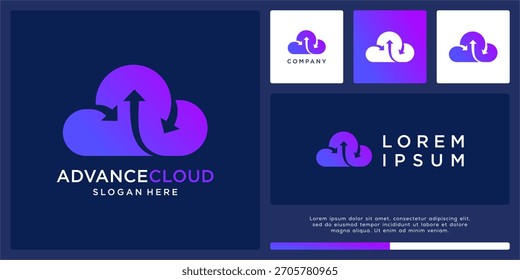 Design-Vorlage für fortschrittliches Cloud-Logo