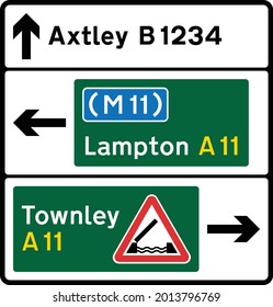 Map‑Type Advance Direction Signs, Road signs in the United Kingdom