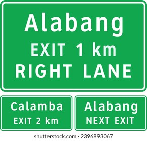 Advance exit signs, Road signs in the Philippines