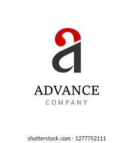 Advance Logo With Arrow Sign Initial A