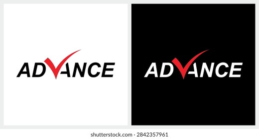 Advance logo design, typography text advance logo symbol vector, word mark advance graphic concept