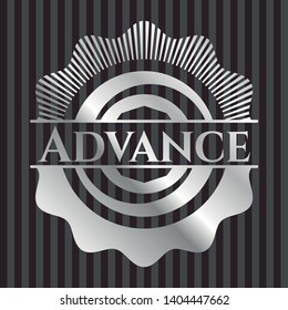 Advance silver emblem. Vector Illustration. Mosaic.