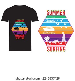 Vector de diseño de camisetas de verano avanzado