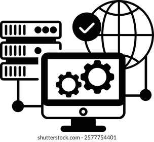 Advance Track DNS vector icon design, Web hosting service Symbol, Computing machines Sign, Internet Application Management stock illustration, Content Delivery Network concept