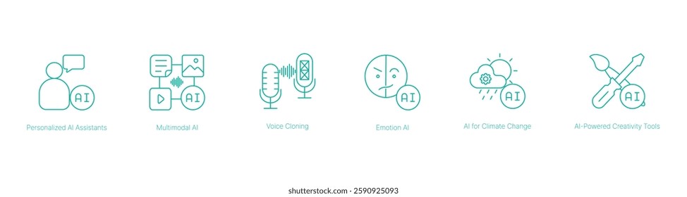 Advanced AI Assistants and Emotional Intelligence Vector Icon