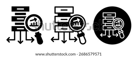 Advanced Analytics Icon Collection Glyph and Mixed Vector Illustration