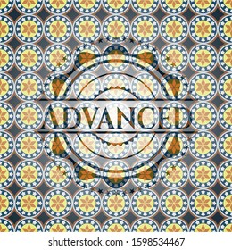 Advanced arabic style badge. Arabesque decoration.
