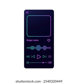 Advanced audio player with colorful UI and responsive track navigation, ideal for seamless music management on digital devices.