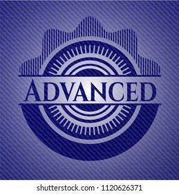 Advanced badge with denim background
