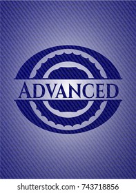 Advanced badge with denim background