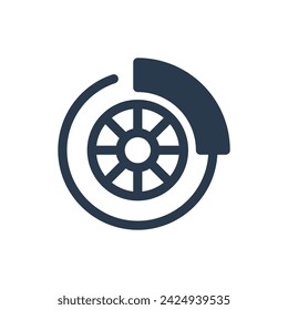 Advanced Brake System Mechanism Vector Icon Illustration