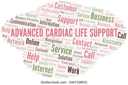 Advanced Cardiac Life Support Word Cloud Vector Made With Text Only