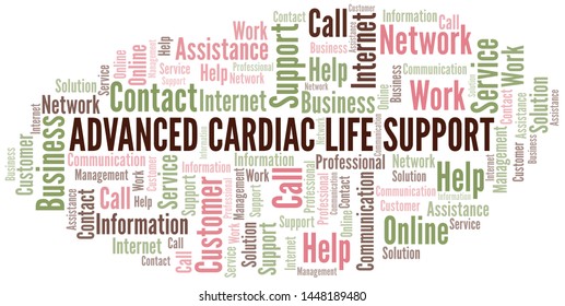 Advanced Cardiac Life Support Word Cloud Vector Made With Text Only