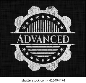 Advanced chalk emblem written on a blackboard