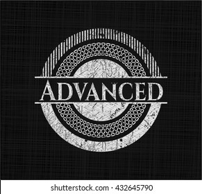 Advanced chalkboard emblem on black board