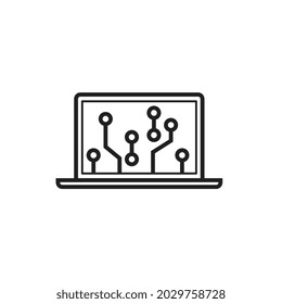 advanced circuit Line icon for business website,apps, and many more