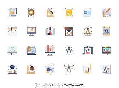 Advanced collection of 24 Pixel Optimized vector icons inspired by Cad, crafted in Flat with Retina Ready optimization for superior visual performance.