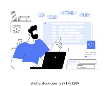 Ilustración vectorial de concepto abstracta de habilidades informáticas avanzadas. Necesidad de habilidades, conocimientos avanzados de informática, formación especializada en TI, metáfora abstracta de usuarios a nivel profesional.