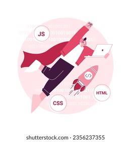 Advanced computer skills abstract concept vector illustration. Skills requirement, advanced knowledge of computer science, IT specialist training, professional level user abstract metaphor.