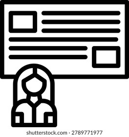 Advanced Coursework Line Icon and Vector