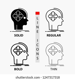 Advanced, cyber, future, human, mind Icon in Thin, Regular, Bold Line and Glyph Style. Vector illustration