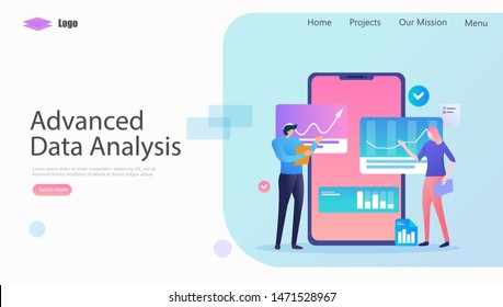 Advanced Data Analysis Vector Illustration Concept, Suitable for web landing page, ui, mobile app, editorial design, flyer, banner, and other related occasion