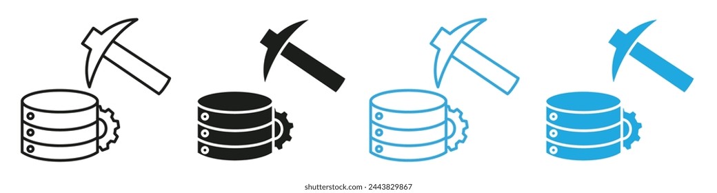 Advanced Data Processing and Database Management Vector Icons Ideal for Tech-Savvy Designs