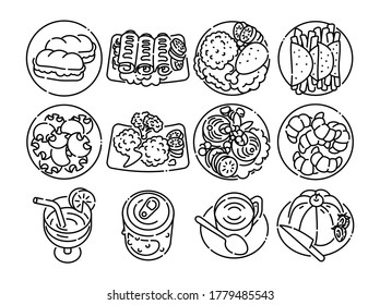 Advanced design Food and beverage line black icons style 5 vol 1