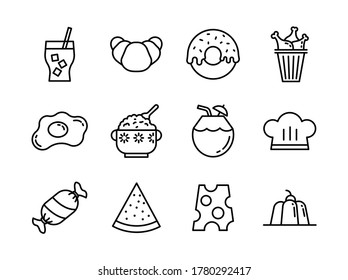 Advanced design Food and beverage line black icons style 9 vol 4