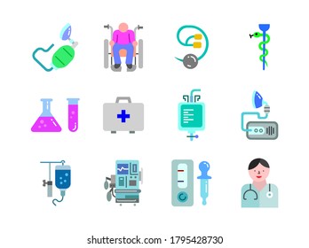 Advanced design Healthcare and Medical vector flat color icons, style 1 vol 4, suitable for web, mobile apps and etc.