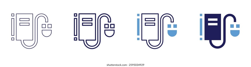 Advanced device icon in 4 different styles. Thin Line, Line, Bold Line, Duotone. Duotone style. Editable stroke.