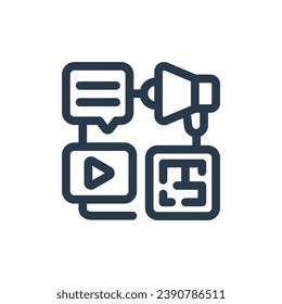 Advanced Digital Marketing Strategy Vector Icon Illustration