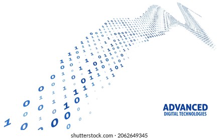 Plantilla Tecnologías digitales avanzadas. Secuencia de código binario. Gráficos vectoriales digitales