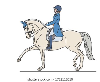 Advanced dressage test, rider on a horse