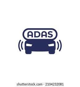 Advanced driver-assistance system icon, vector