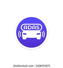 Advanced driver-assistance system icon, vector design