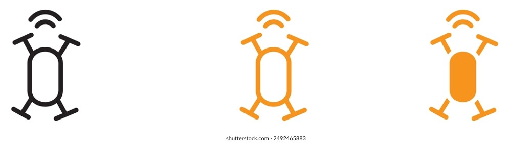 Icono avanzado de la Tecnología de drones para la Fotografía Aéreas y gráficos UAV perfecto para ilustrar las capacidades modernas de drones e innovaciones tecnológicas