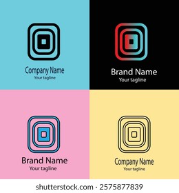 Advanced effective logo design with different designs of the same shape For business company. 100% vector file. Color editable.