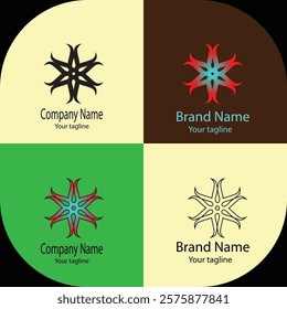 Advanced effective logo design with different designs of the same shape For business company. 100% vector file. Color editable.