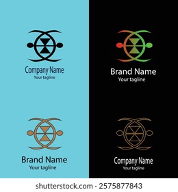 Advanced effective logo design with different designs of the same shape For business company. 100% vector file. Color editable.