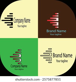 Advanced effective logo design with different designs of the same shape For business company. 100% vector file. Color editable.