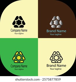 Advanced effective logo design with different designs of the same shape For business company. 100% vector file. Color editable.