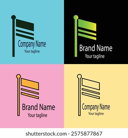 Advanced effective logo design with different designs of the same shape For business company. 100% vector file. Color editable.