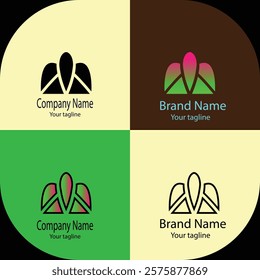 Advanced effective logo design with different designs of the same shape For business company. 100% vector file. Color editable.