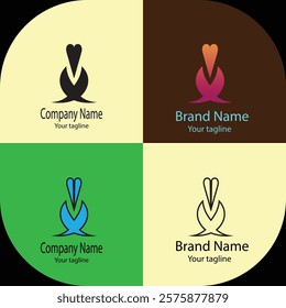 Advanced effective logo design with different designs of the same shape For business company. 100% vector file. Color editable.