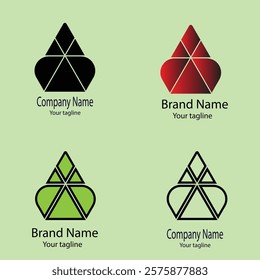 Advanced effective logo design with different designs of the same shape For business company. 100% vector file. Color editable.