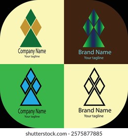 Advanced effective logo design with different designs of the same shape For business company. 100% vector file. Color editable.