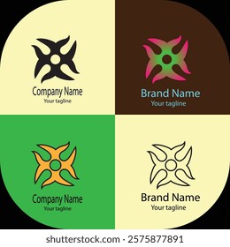 Advanced effective logo design with different designs of the same shape For business company. 100% vector file. Color editable.